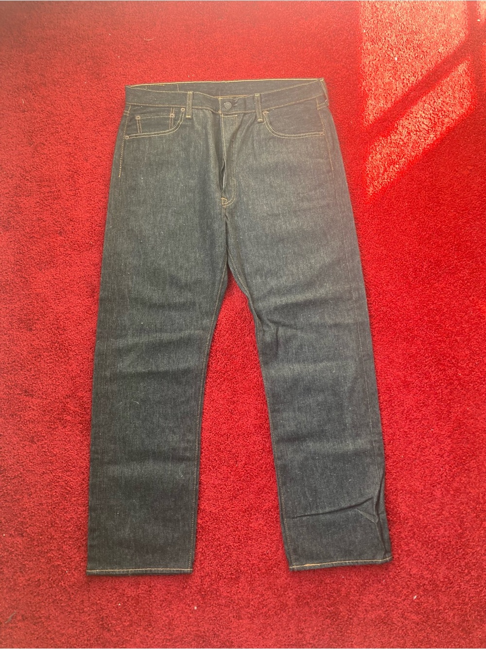 Levi’s 501 Men's Dark Blue Straight-Leg Jeans - Classic Denim Size W 36 L 32